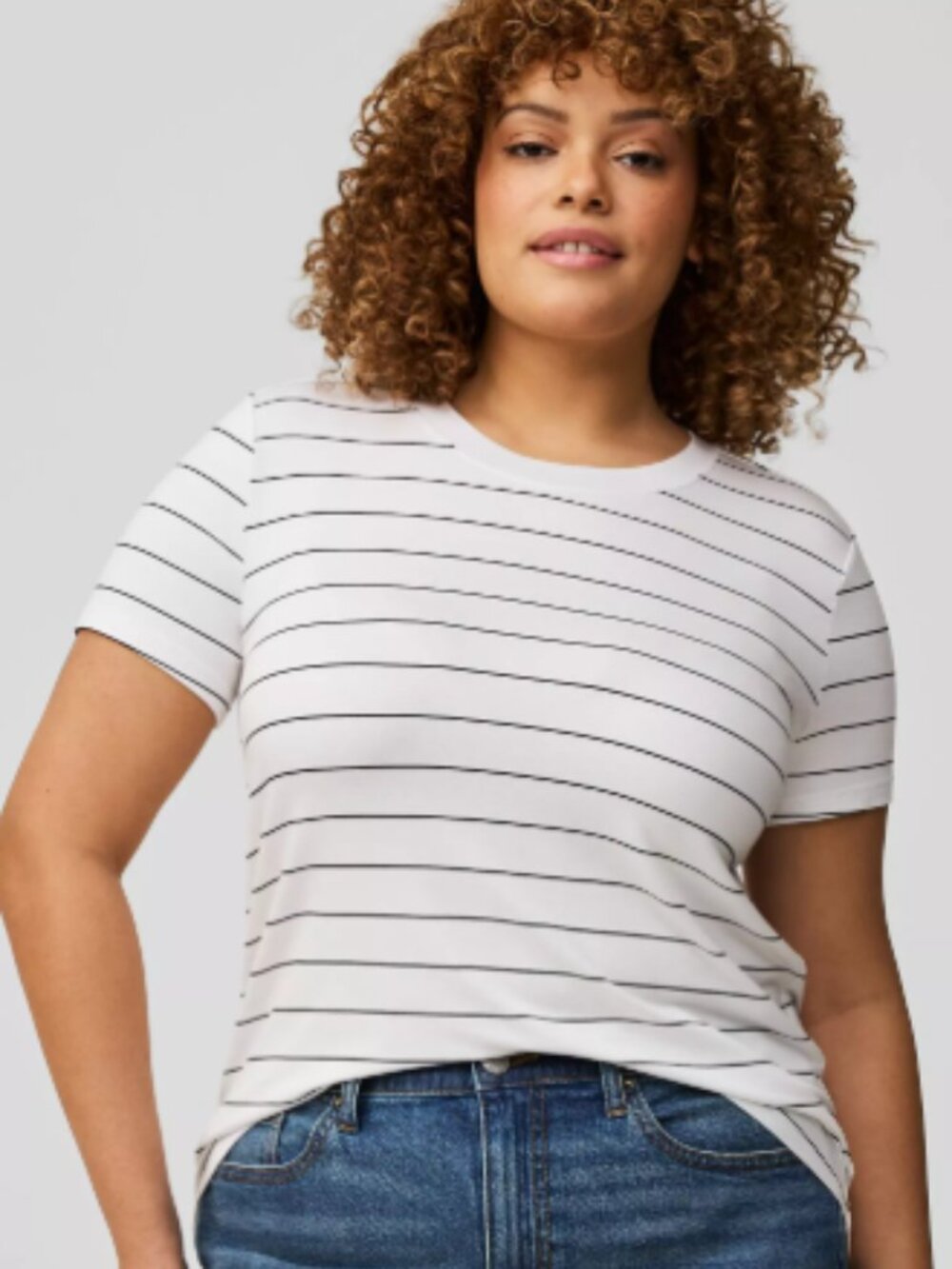 TORRID PERFECT SUPER SOFT CREW TEE SIZE 1 STRIPES